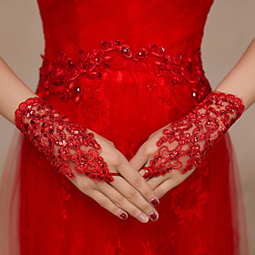 Wrist Length Fingerless Glove Lace / Polyester Bridal Gloves / Party/ Evening Gloves Wrist Length Fingerless Glove Lace / Polyester Bridal Gloves / Party/ Evening Gloves