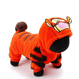 Cat Dog Costume Jumpsuit Dog Clothes Cute Cosplay Holiday Cartoon Orange Costume For Pets