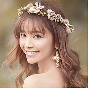 Bride's Flower Rhinestone Forehead Wedding Hair Accessories Headbands 1 PC
