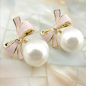 Drop Earrings Pearl Alloy Fashion Adjustable Circle Jewelry White Black Blue Pink Jewelry Daily Casual 1set