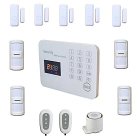 drahtlose verdrahtete GSM Alarmanlagen Sicherheit zu Hause Stimme LCD-Touch-Haus Einbrecher alarma System Kit Android-App fur iOS Remote