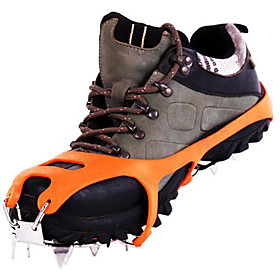 Traction Cleats Climbing Shoes Crampons 18 Teeth Anti Slip Rubber Stainlesssteel