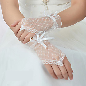 Wrist Length Fingerless Glove Net Bridal Gloves Spring Summer Fall Wrist Length Fingerless Glove Net Bridal Gloves Spring Summer Fall