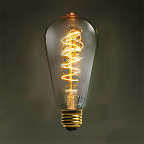 Zweihnder W408 E27 40W 500LM 3000-3500K ST64 Tungsten Core Warm Light Filament lamp(AC 220-240V) Zweihnder W408 E27 40W 500LM 3000-3500K ST64 Tungsten Core Warm Light Filament lamp(AC 220-240V)