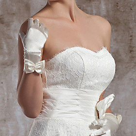 Wrist Length Fingertips Glove Elastic Satin Bridal Gloves Party/ Evening Gloves Spring Summer Fall Winter Bow Wrist Length Fingertips Glove Elastic Satin Bridal Gloves Party/ Evening Gloves Spring Summer Fall Winter Bow