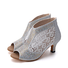 Customizable Women's Dance Shoes Latin Leatherette Flared Heel Customizable Women's Dance Shoes Latin Leatherette Flared Heel