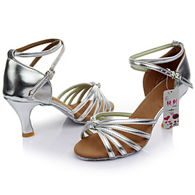 Women's Dance Shoes Satin / Leatherette Latin/Ballroom/Samba Sandals Customized Heel Indoor More Color Women's Dance Shoes Satin / Leatherette Latin/Ballroom/Samba Sandals Customized Heel Indoor More Color