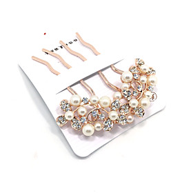 Golden Pearl Hair Combs Hair Jewerly for Wedding Party Lady
