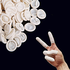 50pcs White Protective Latex Finger Cots Finger Hand Protector Latex Glove