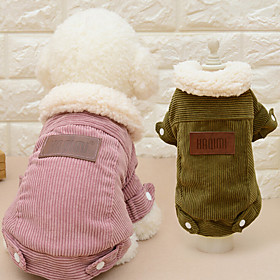 Cat Dog Coat Dog Clothes Casual/daily Fashion Solid Coffee Pink Costume For Pets