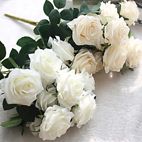10 Heads/bouquet European Style Hemming Rose Home Decoration Wedding Celebration Artificial Flower