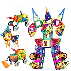 Building Blocks Magnetic Blocks Educational Toy Toys Car Robot Magnetic Polycarbonate Kids Girls Boys 96 Pieces