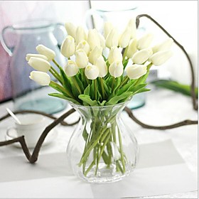 10 Branch Real Touch Tulips Tabletop Flower Artificial Flowers