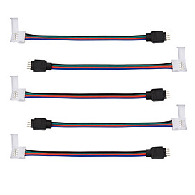 5 PCS LED 5050 RGB Strip Light Connector - Strip to Power Adaptor - 5050 to Transformer DC Jack - 4 Conductor 10mm Wide 5050 RGB Multicolor Welding 5 PCS LED 5050 RGB Strip Light Connector - Strip to Power Adaptor - 5050 to Transformer DC Jack - 4 Conductor 10mm Wide 5050 RGB Multicolor Welding