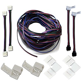 A set- LED Strips Connectors Full Kits Strip to Strip Jumper L-Shape Corner Connector RGB Extension Cable Gapless Connector Strip to Control box A set- LED Strips Connectors Full Kits Strip to Strip Jumper L-Shape Corner Connector RGB Extension Cable Gapless Connector Strip to Control box