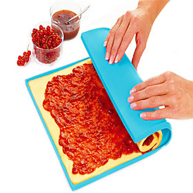 1pcs 31cm26cm0.8cm Non-stick Silicone Mat Multifunction Oven Cooking Pad Cake Swiss Roll Pizza Dough Pad Bakeware Random Color
