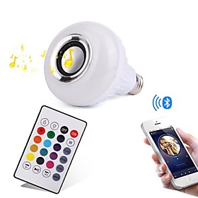 Ywxlight 12w E27 Led Smart Bulbs 28 Leds Bluetooth Dimmable Remote-controlled Decorative Rgb 1000lm 3000/6000k Ac100-240v