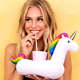 Inflatable Unicorn Floating Cup Holder For Beverage Boats Stand Holder Party Supplies