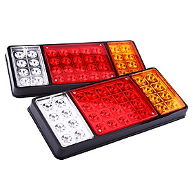 Ziqiao 1 Pair 12v 36 Led Car Truck Tail Light Warning Lights Rear Lamps Waterproof Tailights Rear Parts For Trailer Truck