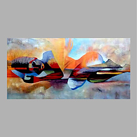 Hand-painted Abstract Horizontal,abstract One Panel Canvas Oil Painting For Home Decoration