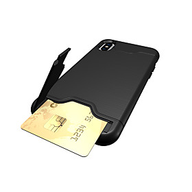 Case For Apple iPhone X iPhone 8 iPhone 8 Plus iPhone 7 Card Holder with Stand Back Cover Solid Color Hard PC for iPhone X iPhone 8 Plus Case For Apple iPhone X iPhone 8 iPhone 8 Plus iPhone 7 Card Holder with Stand Back Cover Solid Color Hard PC for iPhone X iPhone 8 Plus