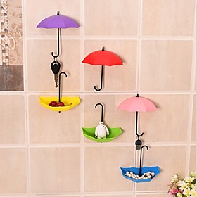 3pcs Colorful Umbrella Wall Hook Key Hair Pin Holder Organizer Decorative Ramdon Color