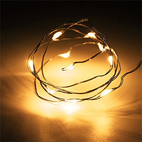 1pcs Hkv 1m 10 Led 2 X Aa Battery Copper Wire Fairy String Light Wedding Party Decoration Led String Lights (no Batteries)