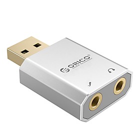 Orico Sk02 External Usb Sound Card Stereo Mic Speaker Headset Audio Jack 3.5mm Mini Cable Adapter Free Drive For Pc Laptop