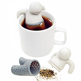 1pc Cute Mr.tea Bag Teabag Silicone Tea Leaf Strainer Infuser Bag Teapot Filter Drinkware Little Man Shape