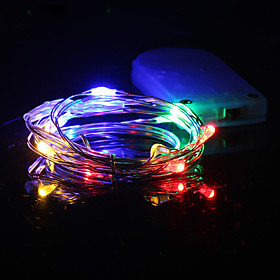 1pcs Hkv 1m 10 Led Waterproof Copper Wire Lamp String Decorative Lamp Dc 5v Batteries Not Included