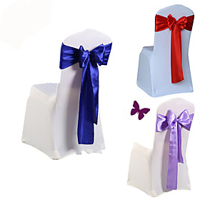10pcs/set Wedding Chair Cover Sash Bow Tie Ribbon Decoration Wedding Party Supplies