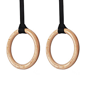 Gymnastic Rings Wooden Non-slip Strength Training Fitness Pull Ups And Dips Muscular Crossfit Gym Shoulder Strength