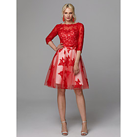 LPATTERN Robe Femme Soir/ée Cocktail//Bal Robe Asym/étrique en Dentelle Rockabilly Robe Dentelle de Soir/ée Cocktail Bapt/ême Mariage Jupe Asym/étrique sans Manche