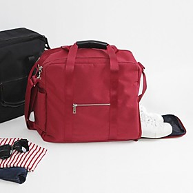 Oxford Cloth Carry-on Bag Zipper Black / Red