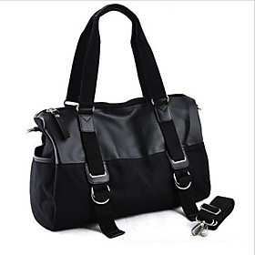 Canvas Travel Bag Zipper Black / Coffee