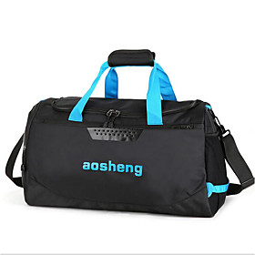 Polyester Travel Bag Zipper Black / Sky Blue