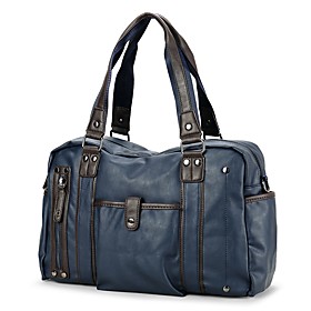 Pu(polyurethane) Travel Bag Zipper Black / Dark Blue