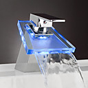 seule cascade chrome levier conduit la robinetterie de lavabo de salle de bains 0599-qh0802f