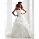 Robe de Mariee en Taffetas Sans Bretelles Perles Decoratives