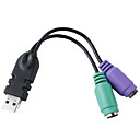 adaptateur USB vers cable PS  2 pour souris clavier 0.18m