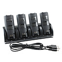 4-port usb Station de charge  batteries rechargeables 4x1800mah pour Wii  Wii u telecommande noir