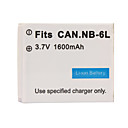 1600mAh pile pour appareil photo NB-6L pour Canon Ixus 85 est en plus