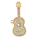 8gb guitare de style cle USB trousseau or