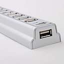 10 ports USB 2.0 argent