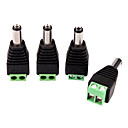 5pcs courant continu jack male 2 vis conducteur de descente connecteur pour controleur de lumiere LED