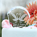 cristal personnalise avec des cygnes de gateau de mariage Topper