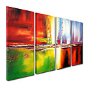 Peinture l huile realisee la main abstraite sur canevas tendu - Set de 4