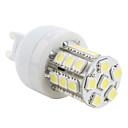 g9 3.5w 27x5050 SMD 5500-6500k 300lm lumiere blanche naturelle a mene l ampoule de mae