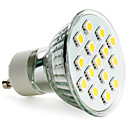 gu10 2.5w 15x5050 SMD 150-200lm 2800-3200k chaude ampoule blanche tache de lumiere dirigee  230v 