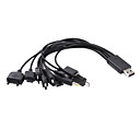 universelle 10-en-1 cable dalimentation USB 27cm noir